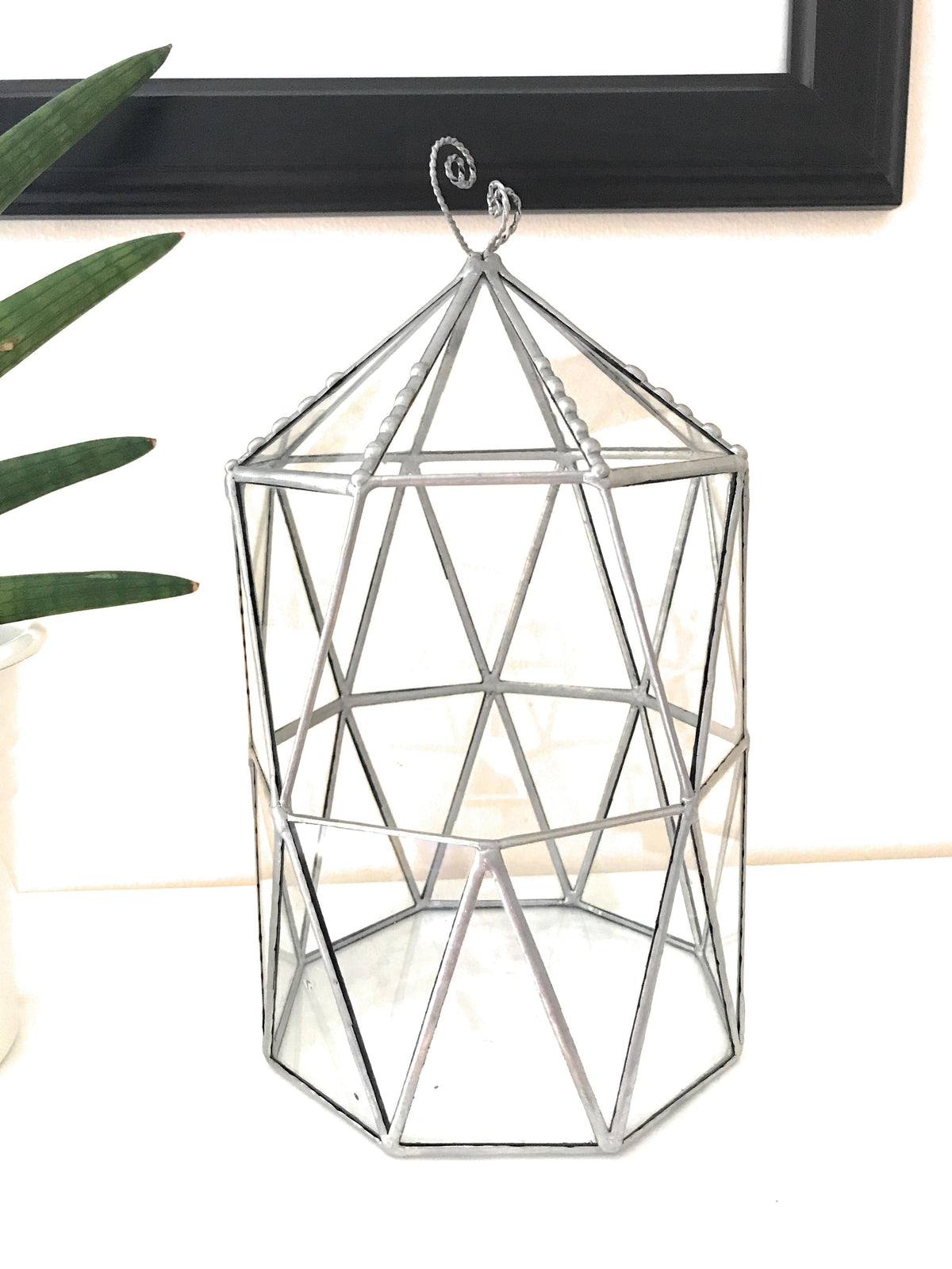 LeKoky Terrariums OCTAGONAL CAGE Geometric Glass Terrarium made by Lenka in Southampton England