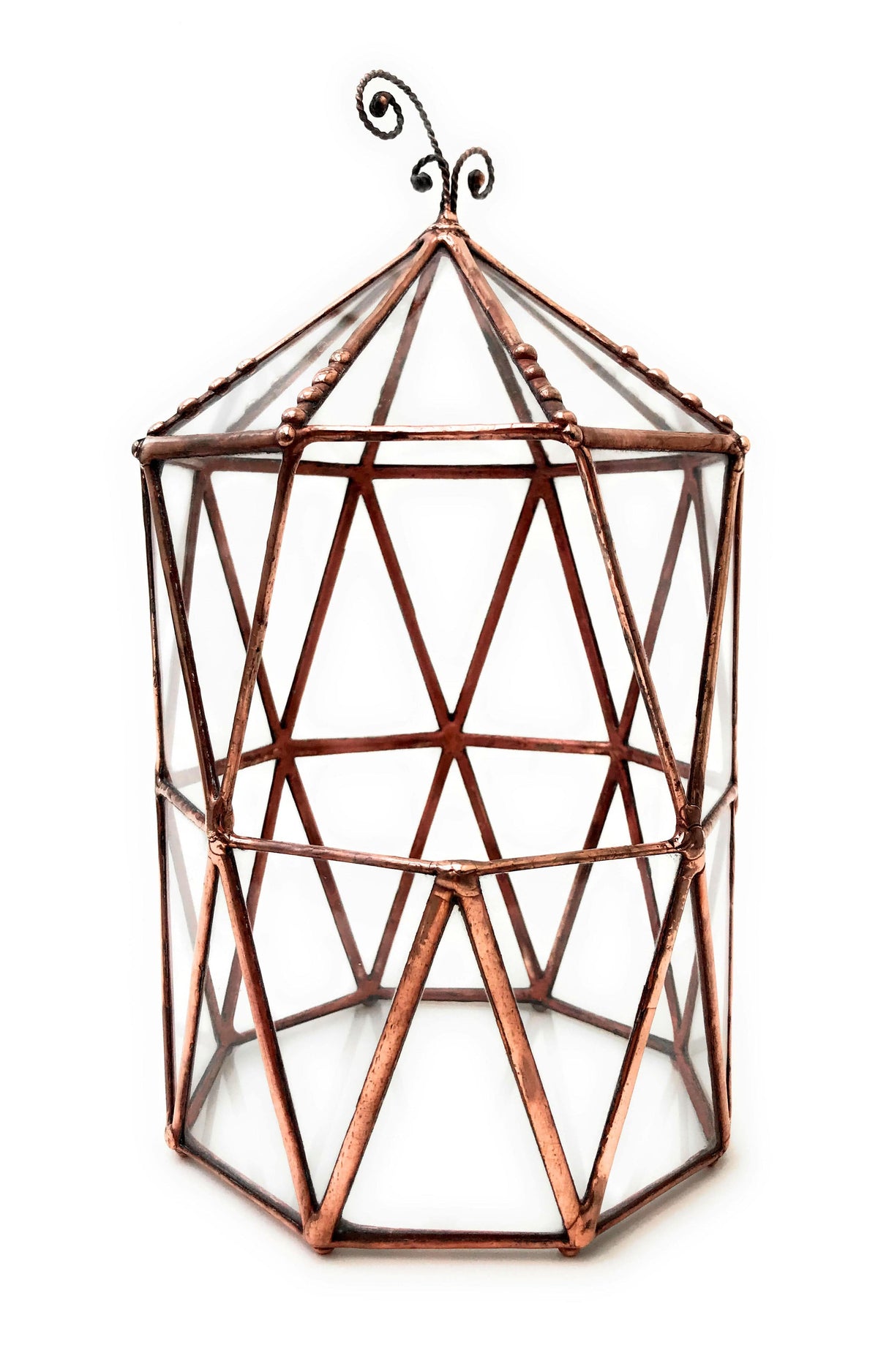 LeKoky Terrariums OCTAGONAL CAGE Geometric Glass Terrarium made by Lenka in Southampton England