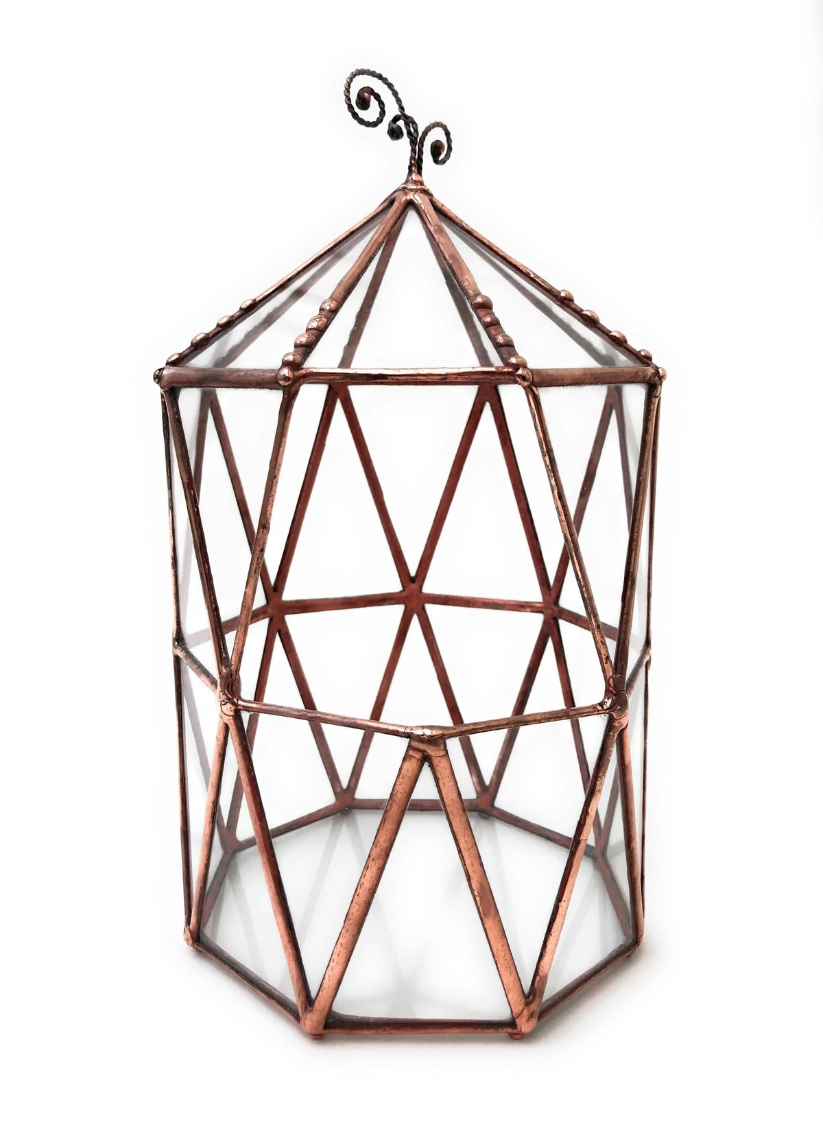 LeKoky Terrariums OCTAGONAL CAGE Geometric Glass Terrarium made by Lenka in Southampton England