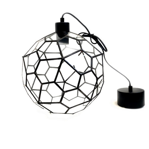 CATALAN Geometric Glass Pendant Light by Lekoky, designed by Lenka in Southampton, England. Available in black patina, silver patina, and copper patina. Handcrafted from 55 identical glass panes in a unique geometric pattern.