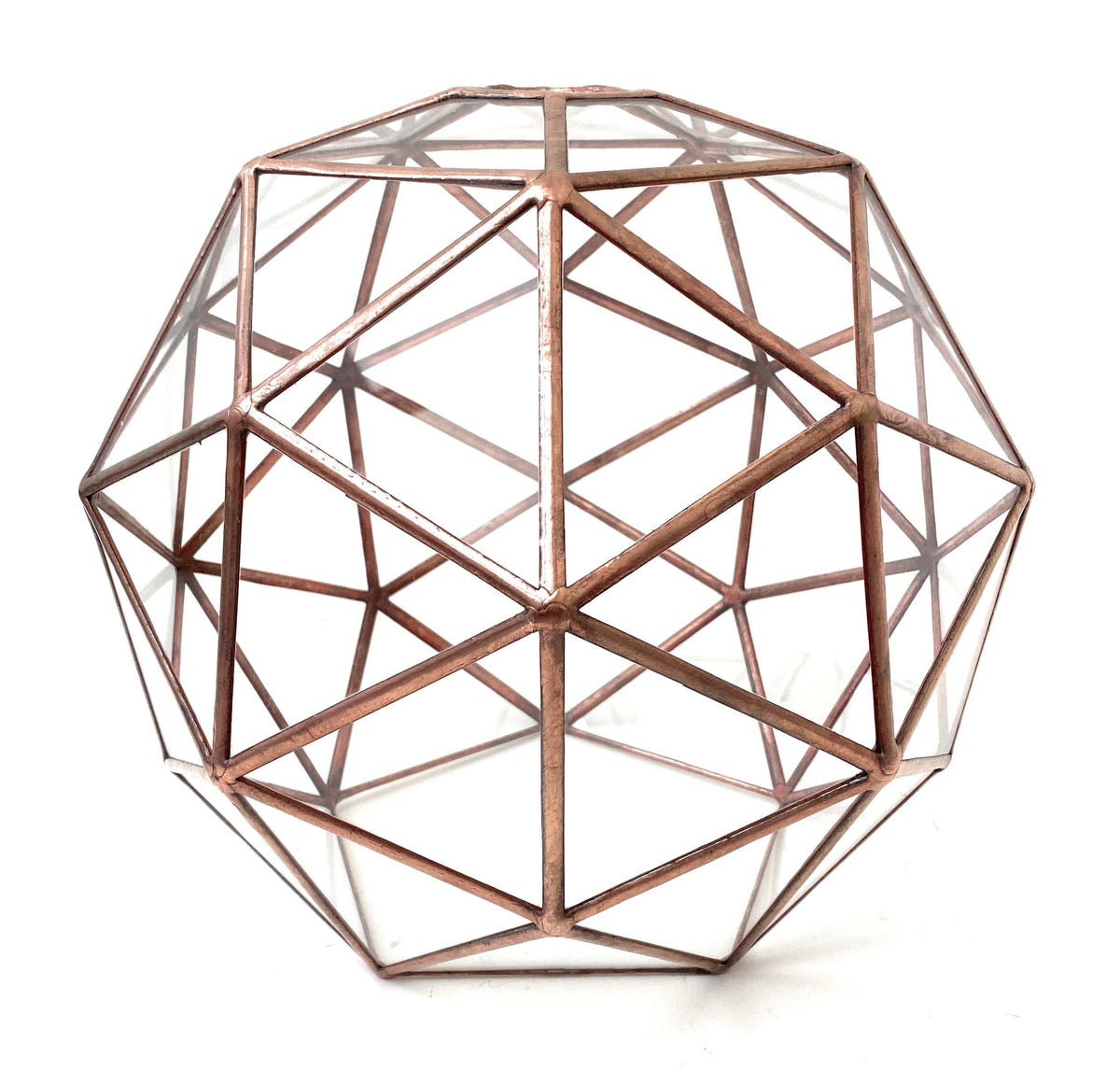 LeKoky Lighting PENTAKIS DODECAHEDRON Geometric Glass Pendant Light Medium / Bright Copper made by Lenka in Southampton England