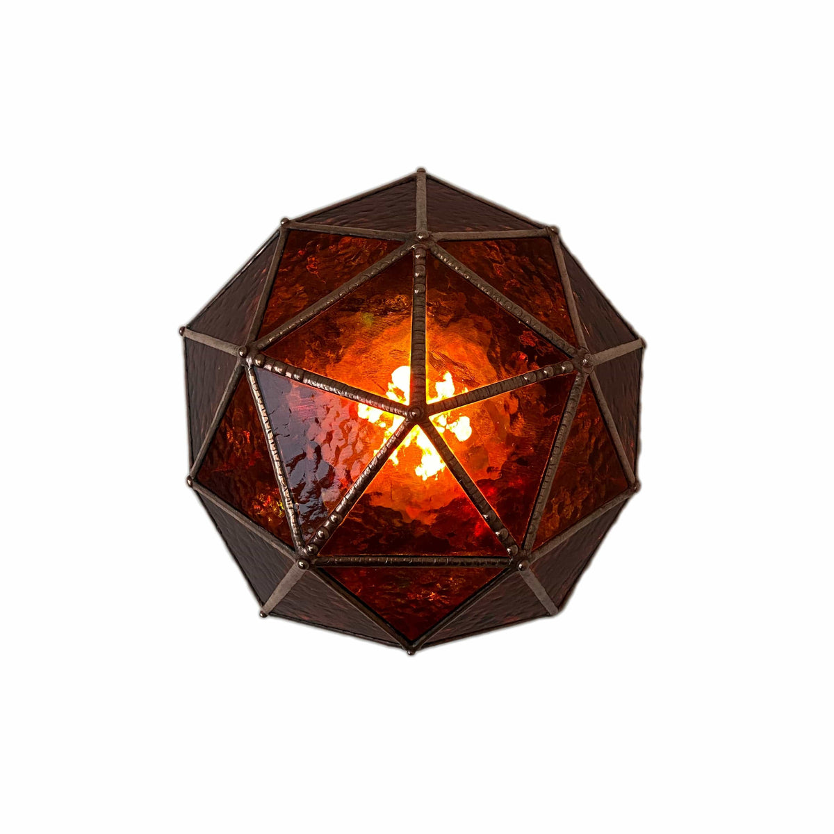 LeKoky Lighting PENTAKIS DODECAHEDRON [Pink] Geometric Statement LED Lamp made by Lenka in Southampton England