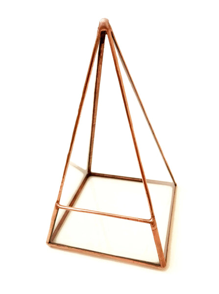 LeKoky Terrariums PYRAMID Geometric Glass Terrarium Small / Bright Copper made by Lenka in Southampton England