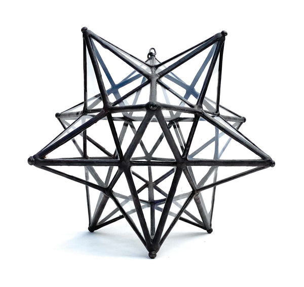 LeKoky Decor STELLATED DODECAHEDRON Geometric Hanging Home Glass Decor made by Lenka in Southampton England