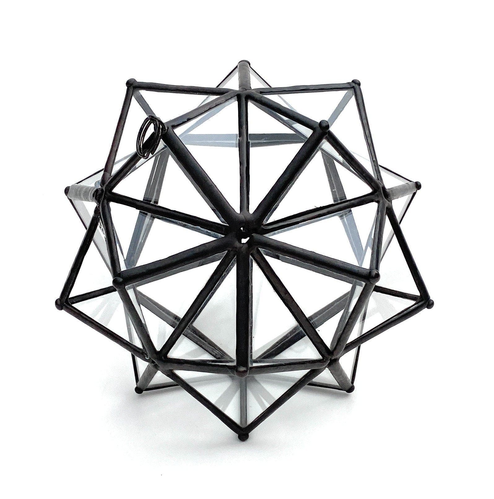 LeKoky Decor TRIAMBIC ICOSAHEDRON Geometric Hanging Home Glass Decor made by Lenka in Southampton England